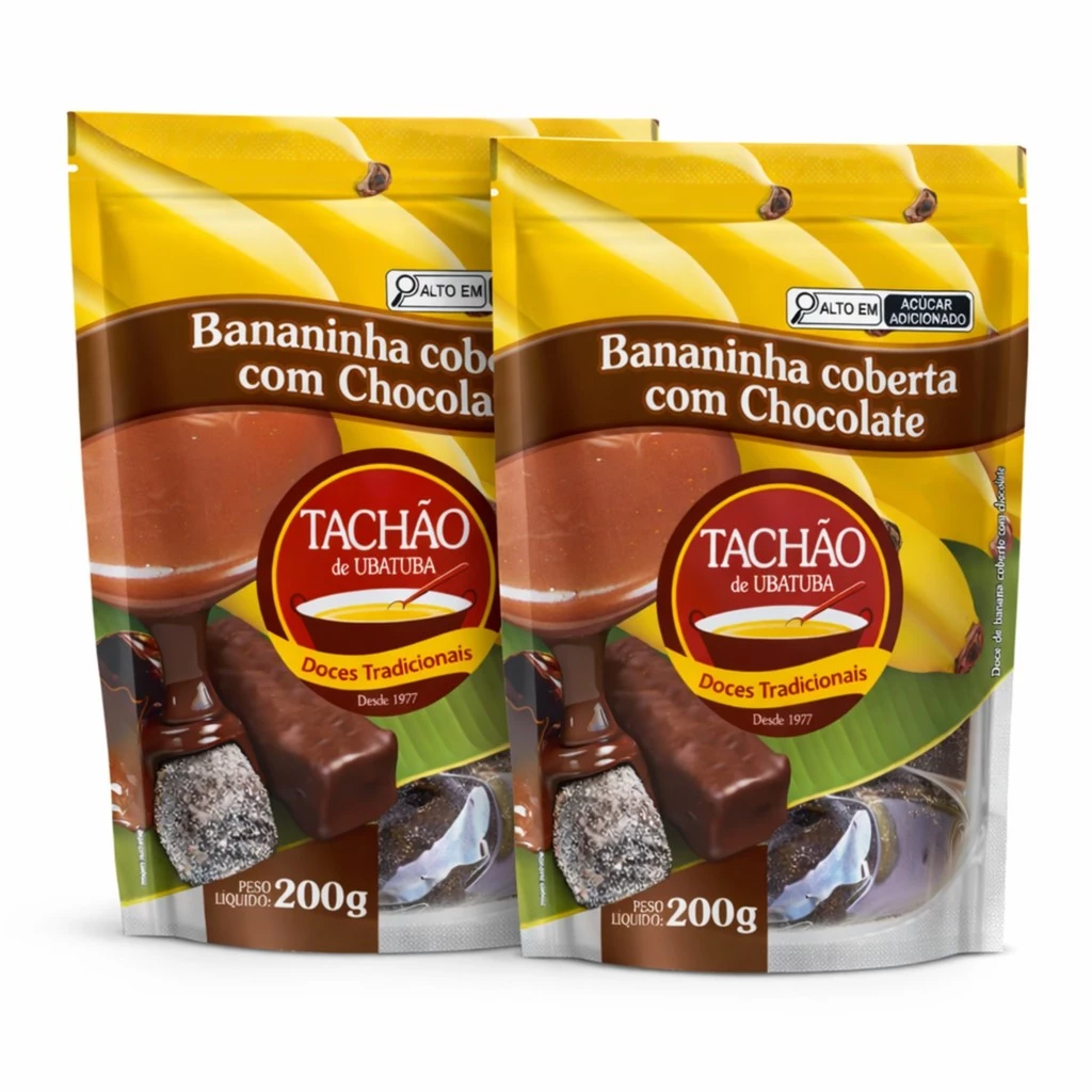 Kit 2 Bananinha com Chocolate TACHÃO DE UBATUBA 200g