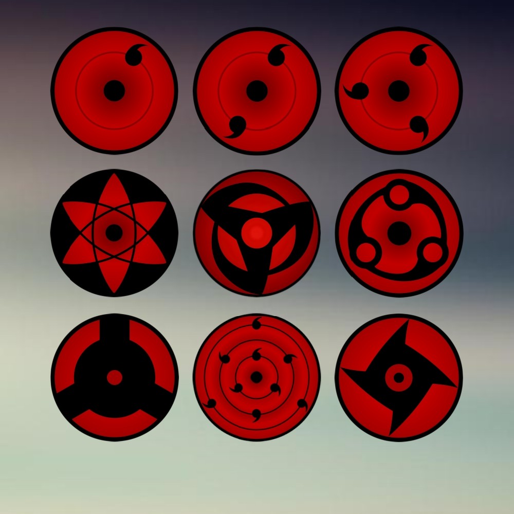 Naruto Sharingan Uchiha Sasuke Obito Madara Itachi Etiqueta De Transferência De Cristal UV Adesivos Para iPhone iPad Por
