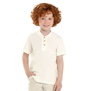 Camiseta Infantil Menino Botões Frontais Colorittá Bege em Oferta na Shopee