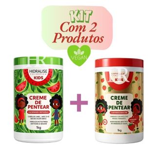 KIT KIDS com 2 Cremes 1kg  - Super Definição, Hidratação e Brilho para Cabelos Cacheados e Crespos Hidralise em Oferta na Shopee