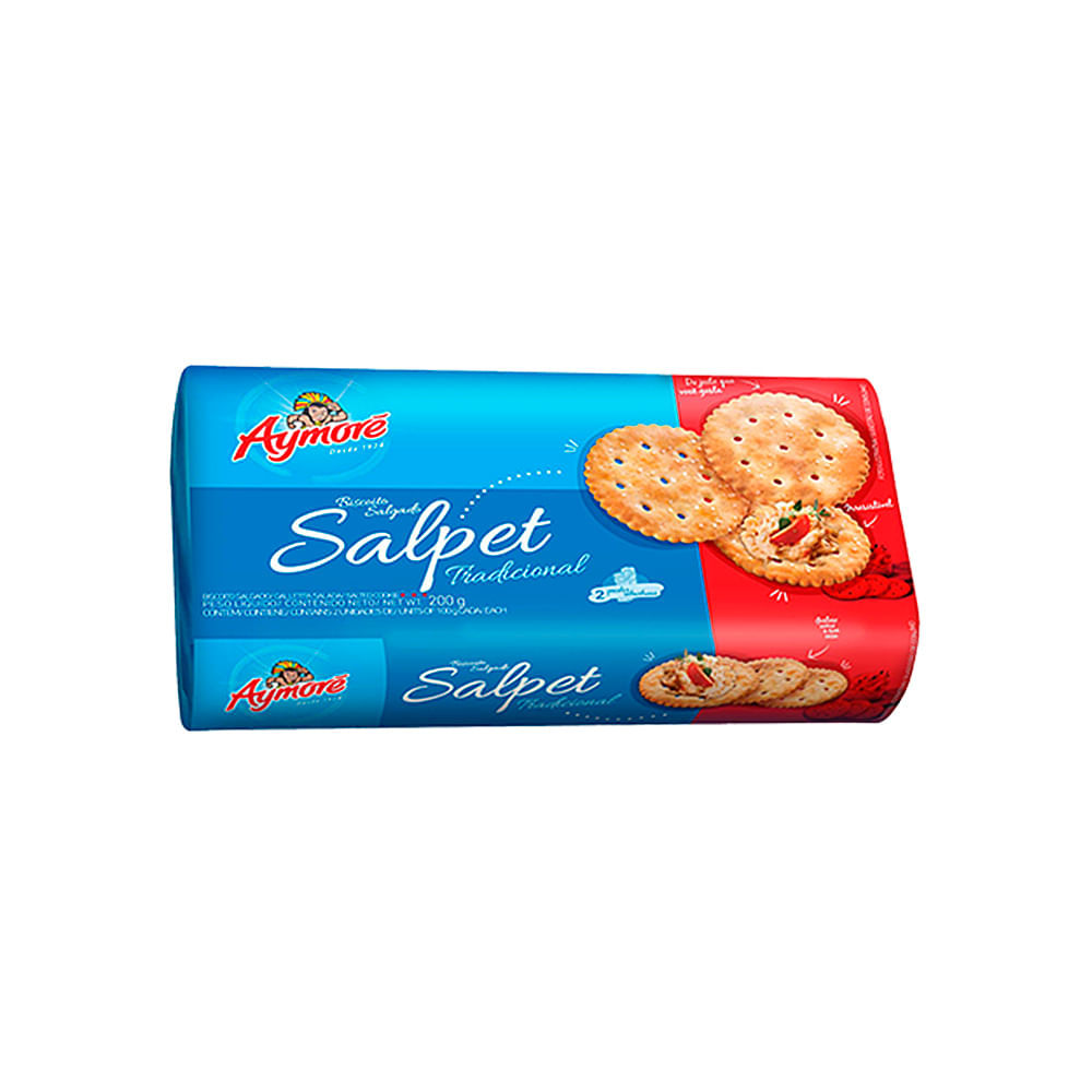 Biscoito Aymoré Salpet Salgado Tradicional 200g em Oferta na Shopee