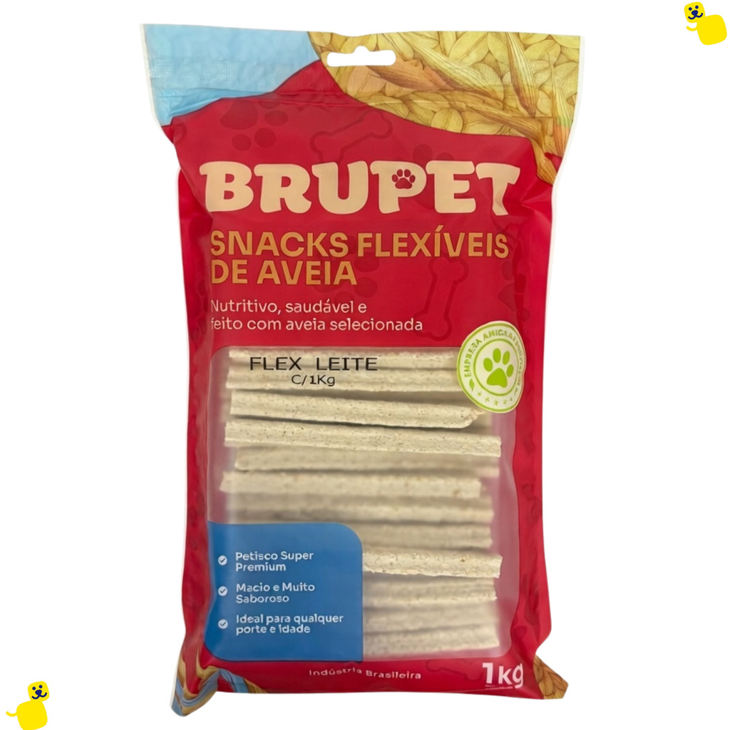 Petisco para Cachorro Palito Brupet Leite 1Kg Super Premium Flexível Palito para Cachorro Pet