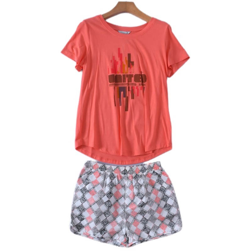 Imagem Contador de boa qualidade confortável respirável algodão Shorts de manga curta Loungewear Paja