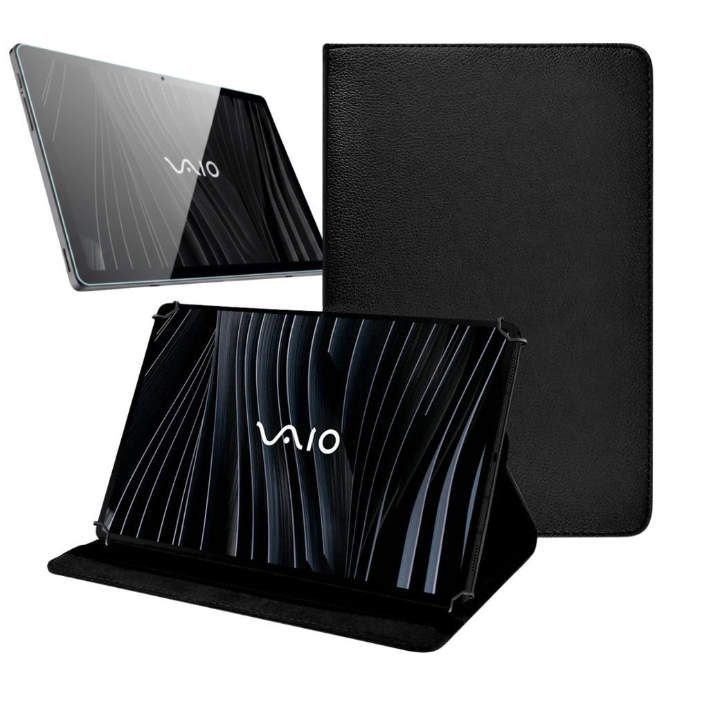 kit proteção Capa Giratória + Película de vidro Compatível C/ Tablet Vaio Tl10 10.4