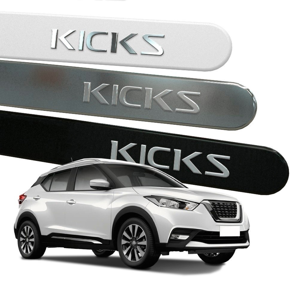 Friso Lateral Kicks 2016 a 2024 Cor Original Modelo Redondo com Grafia em Alto Relevo Cromado Modelo Universal