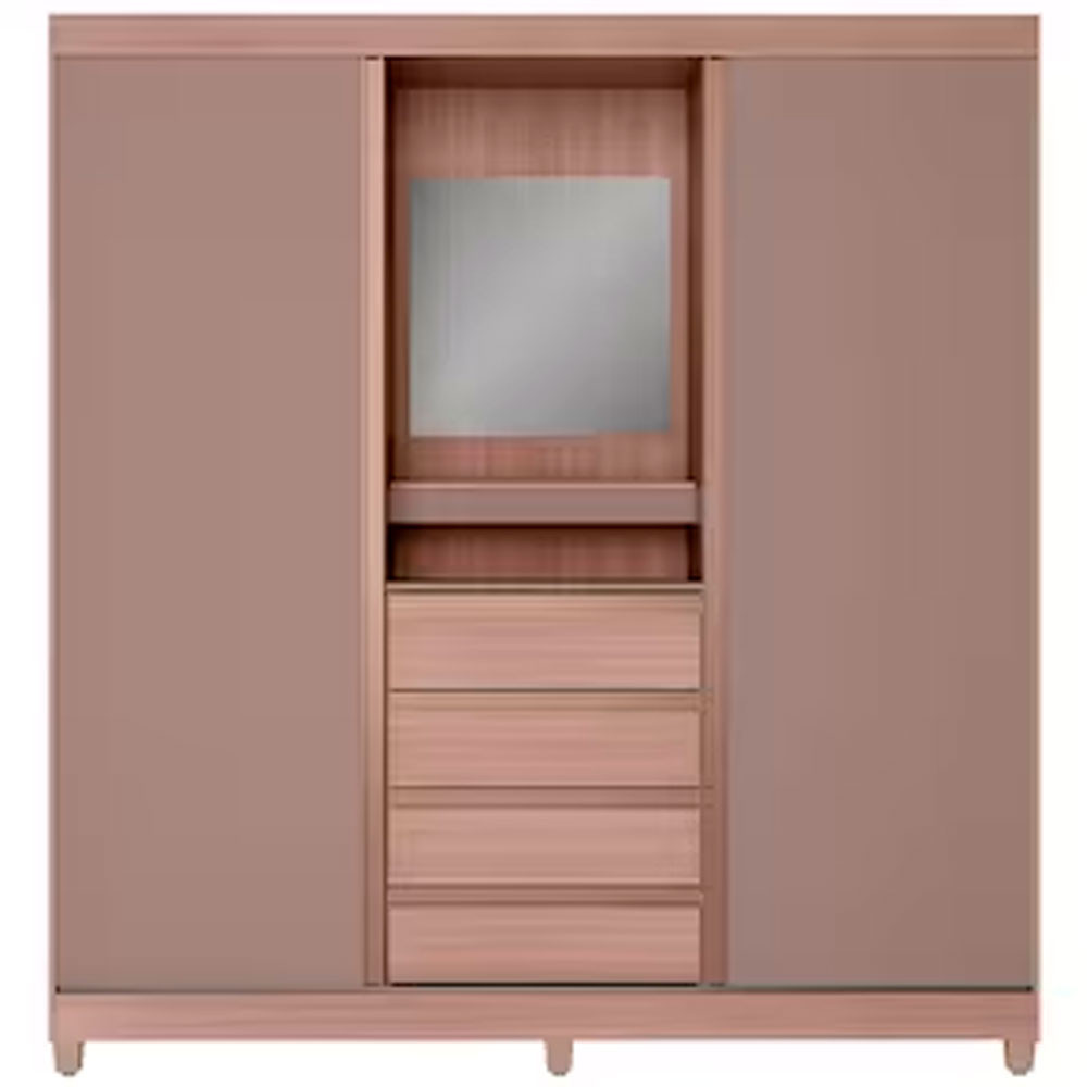 Guarda Roupa Fortaleza II com 2 Portas de Correr e 4 Gavetas Bartira