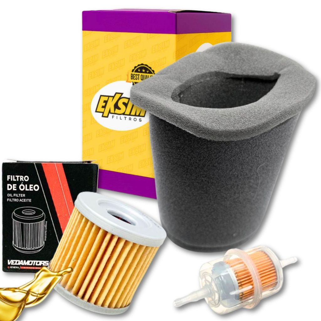 Kit de Filtros P/ Suzuki Yes 125 / Intruder 125 (Elemento Filtro de Ar + Filtro de Óleo + Filtro de Gasolina) em Oferta na Shopee