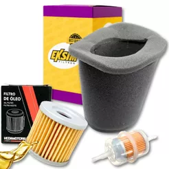 Kit de Filtros P/ Suzuki Yes 125 / Intruder 125 (Elemento Filtro de Ar + Filtro de Óleo + Filtro de Gasolina)