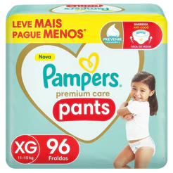 Fralda Pampers Pants Premium Care Jumbo Xg 96 Unidades