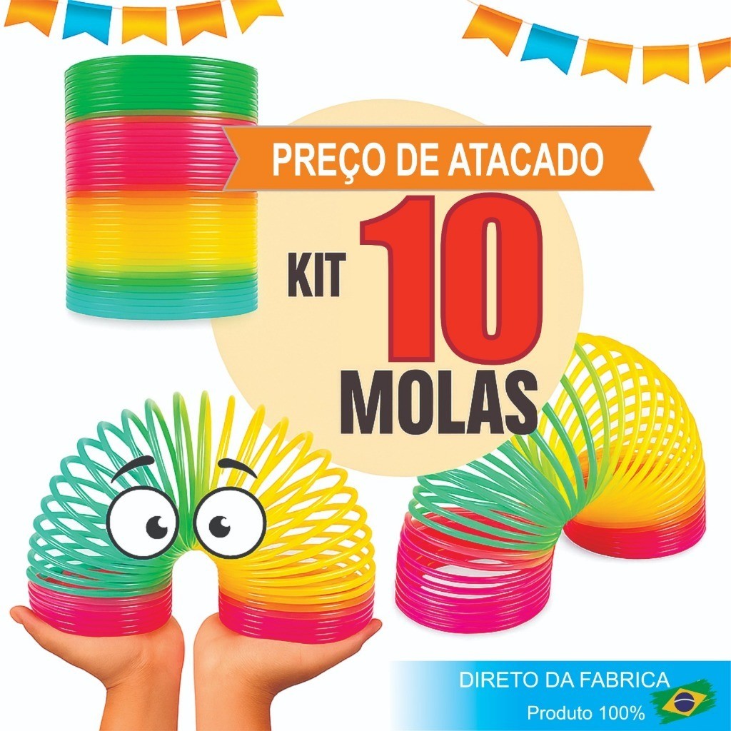 10 Mola Maluca Colorida Brinquedo Menina Menino Lembrancinha