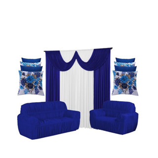 Kit Capa De Sofa 2 e 3 Lugar+cortina Paris 2 metros  +4capas De Almofadas em Oferta na Shopee