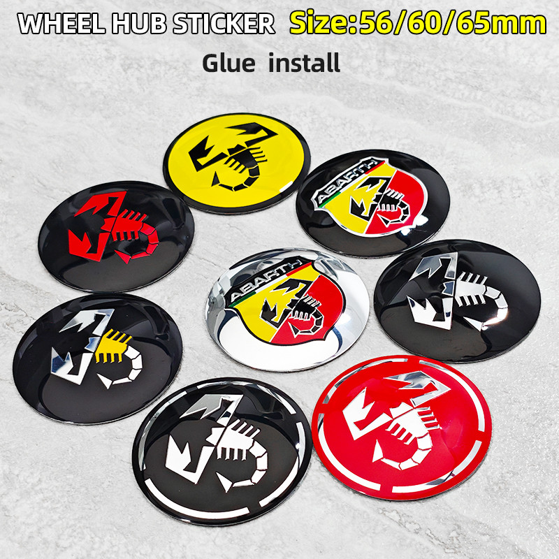 4 Pçs 3D 56mm Centro Da Roda Do Carro Adesivo Hub Tampa Decalque Emblema Para Fiat Abarth 500 Ducato Panda Talento Linea