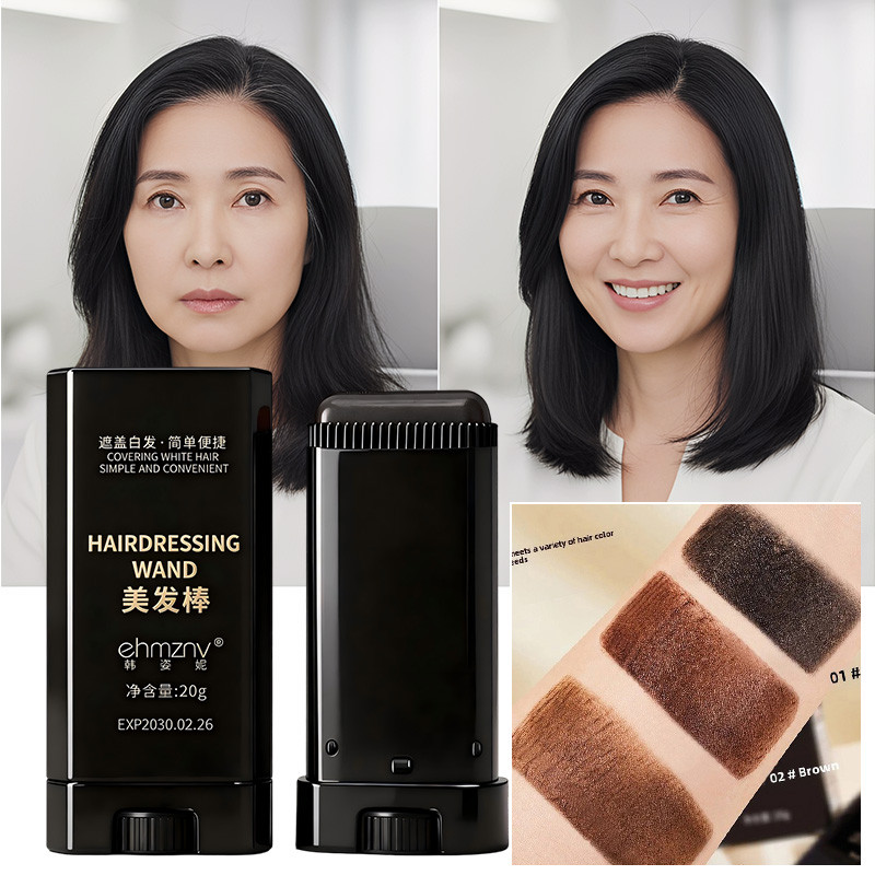 Bastão De Tintura Rápida Para Cobertura De Cabelo Cinza De Longa Duração Com Pincel Presente De Feriado em Oferta na Shopee