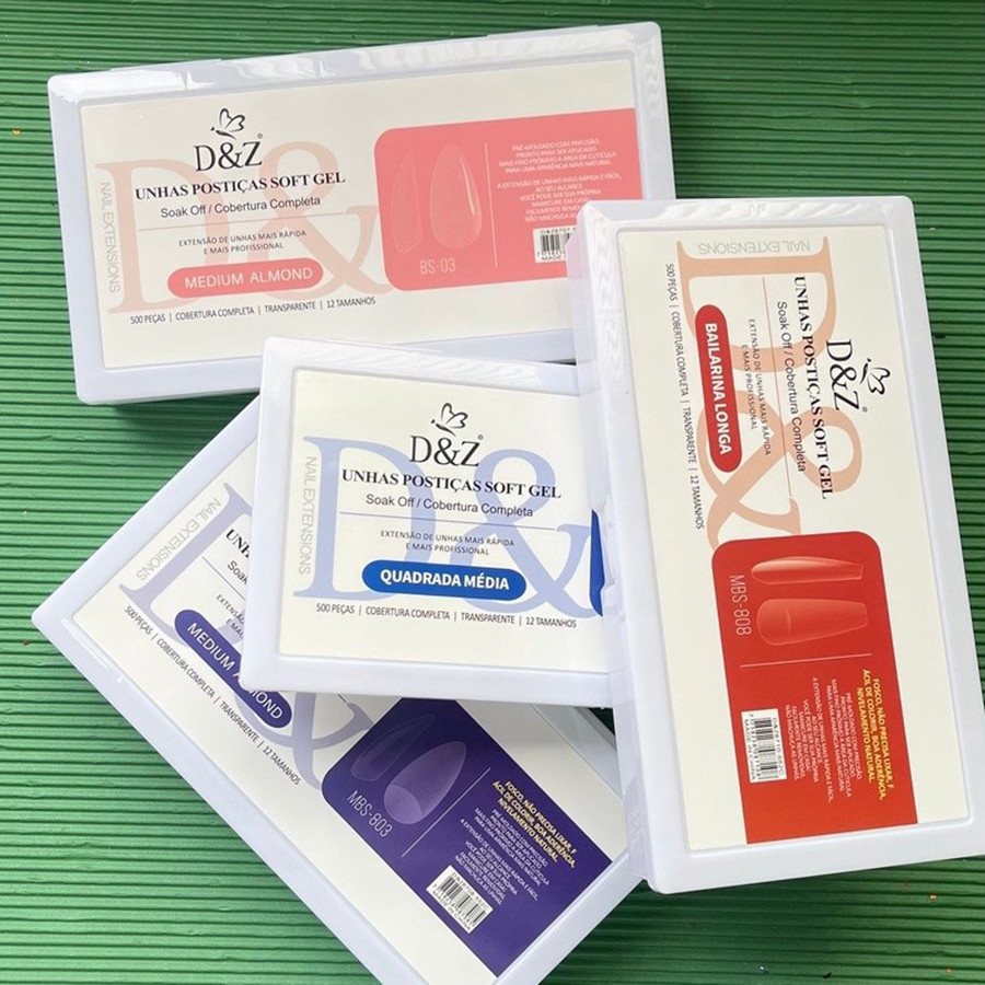 Unha Postiça Soft Gel D&Z 500 unidades 