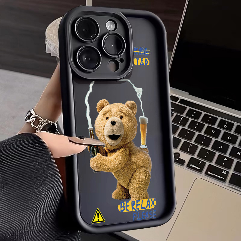 Capinha de celular anti impacto Ursinho de pelúcia para iPhone x xr xs max 11 12 13 16 14 pro max 12 15 Plus capa