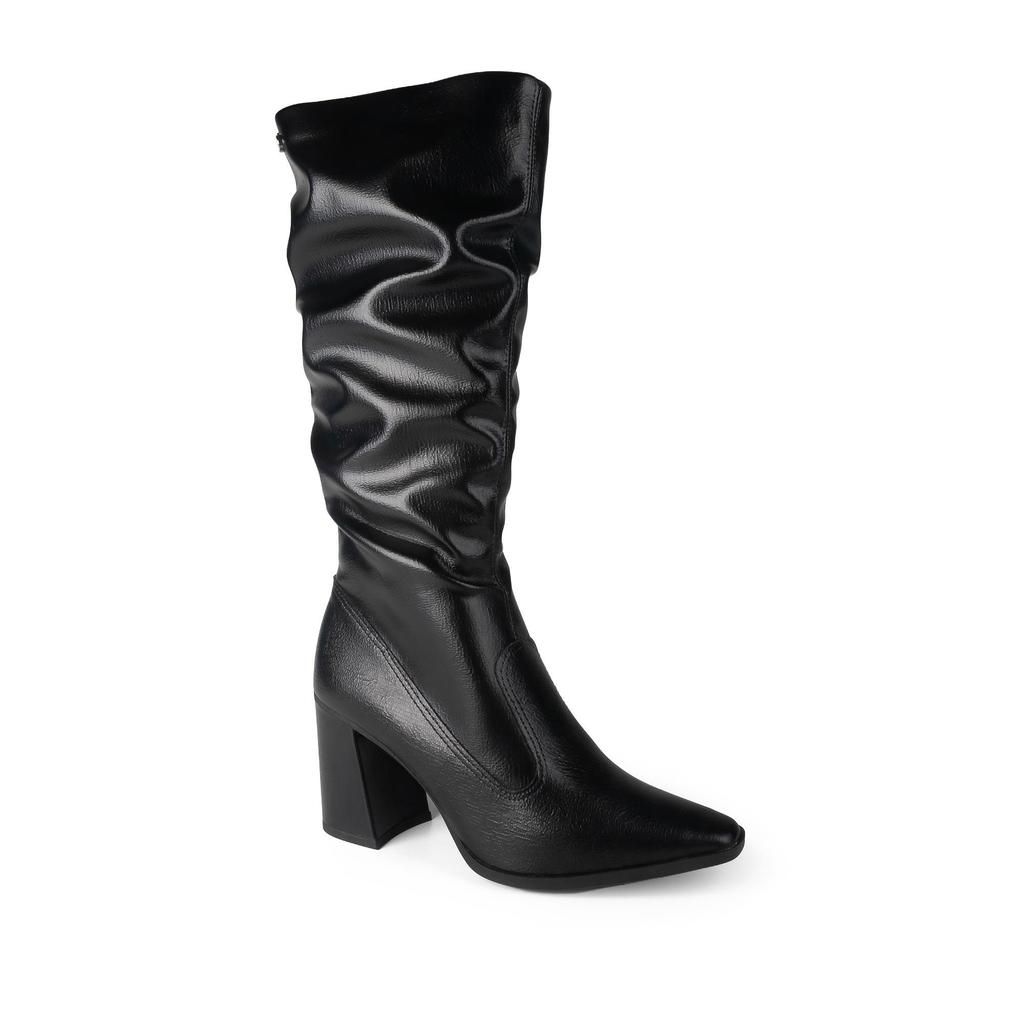 Bota Dakota de Cano Longo Slouch de Bico Fino Feminina Tendência Outono Inverno