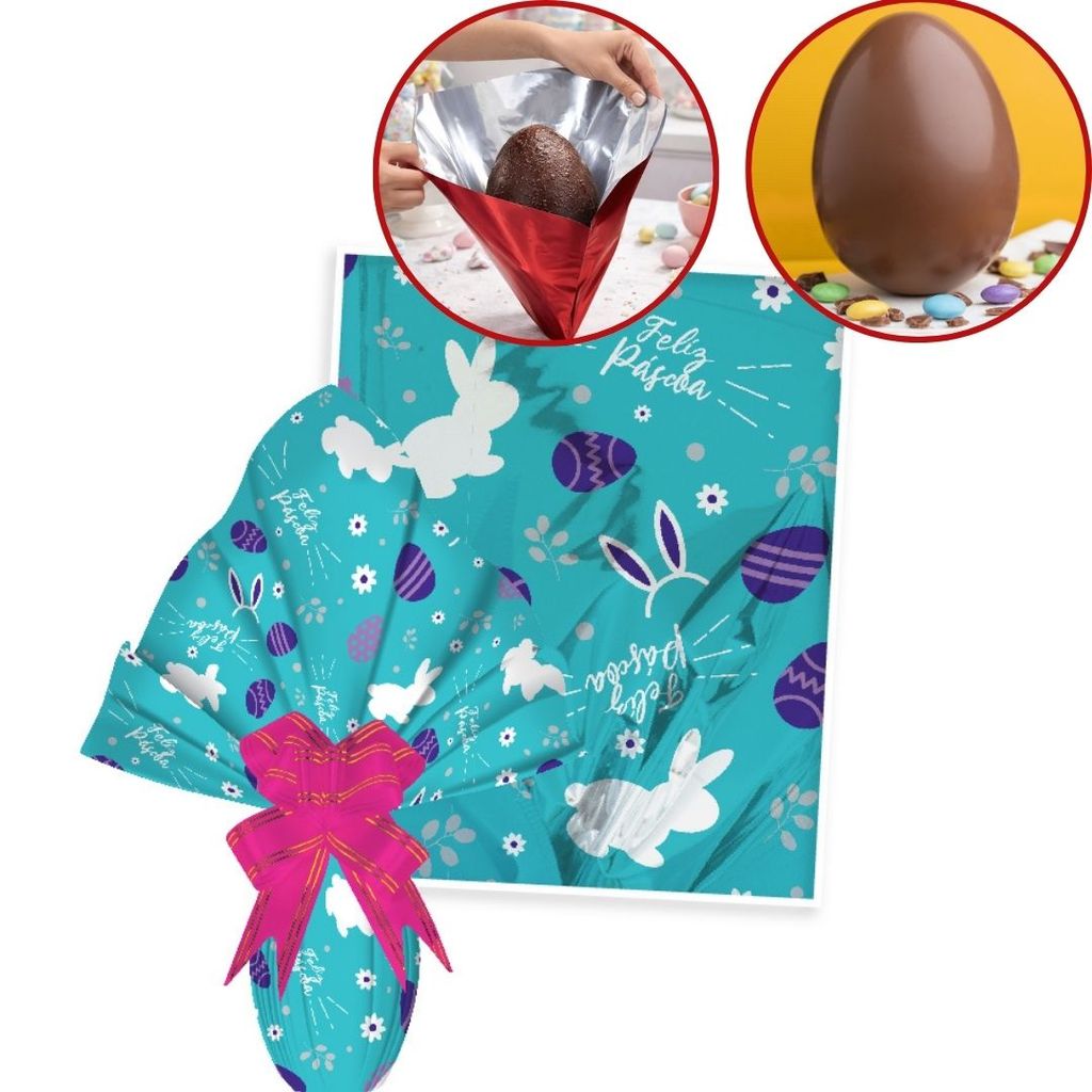25 SACO EXPRESS P/ OVO PÁSCOA 150/250G 35X35CM TURQUESA em Oferta na Shopee