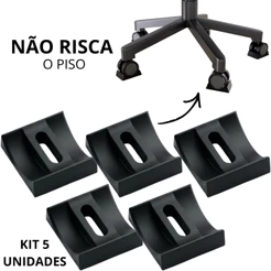 Kit 5 Trava Rodinha Cadeira Gamer Escritório Antiderrapante Fixador Simulador
