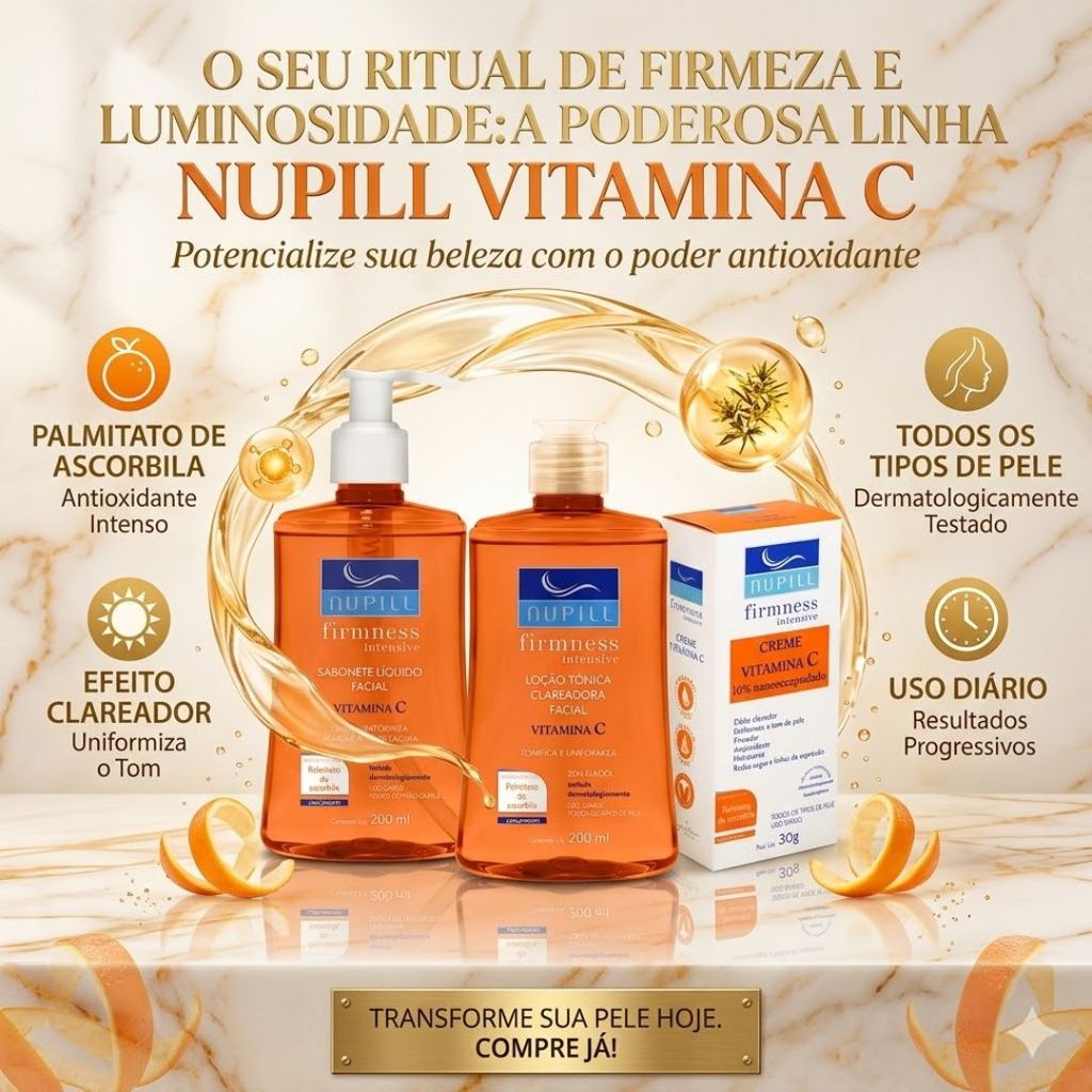 Kit Nupill Vitamina C – Sabonete 200ml + Creme Hidratante 30g Kit Nupill Vitamina C –