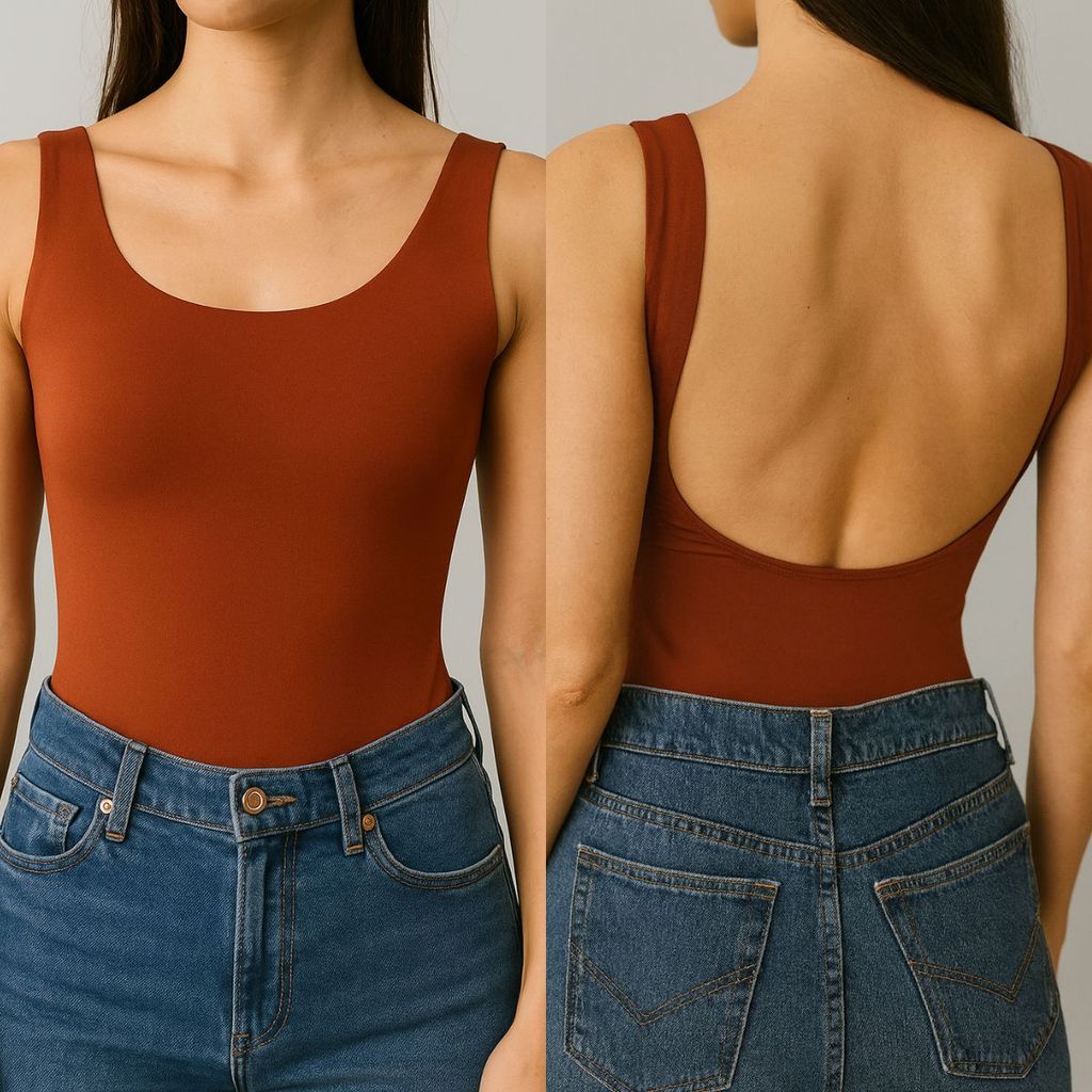 Body Costas Nua Elegante Collant