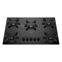 Cooktop 5 Bocas Dako Pratiko Mesa Vidro A Gás Preto Bivolt