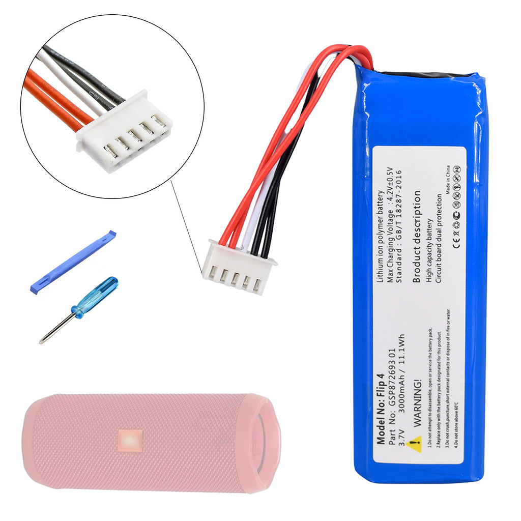 Bat-eria Compatível FLIP 4 Modelo GSP872693 01 3.7V 3000mAh Caixa de Som Portatil em Oferta na Shopee