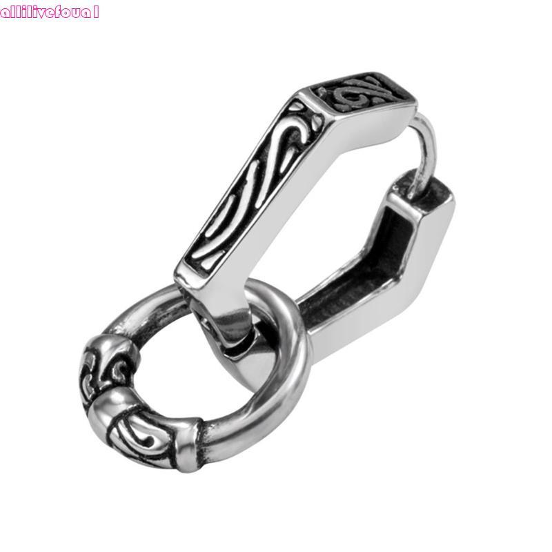 allilivefoua1 Brincos Para Homens E Argola Dupla Geométricos Punk