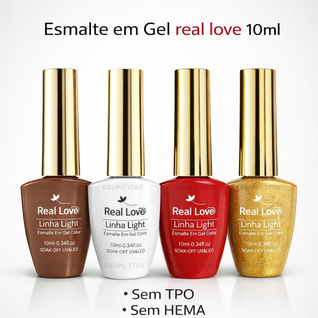 Esmalte em Gel - Linha Light 10ml Sem TPO/HEMA - Real Love