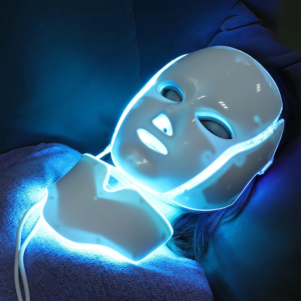 7 Cores LED Fóton Rosto Pescoço Máscara Terapia De Luz Dispositivo Beleza Para Rejuvenescimento Da Pele Anti Envelhecime