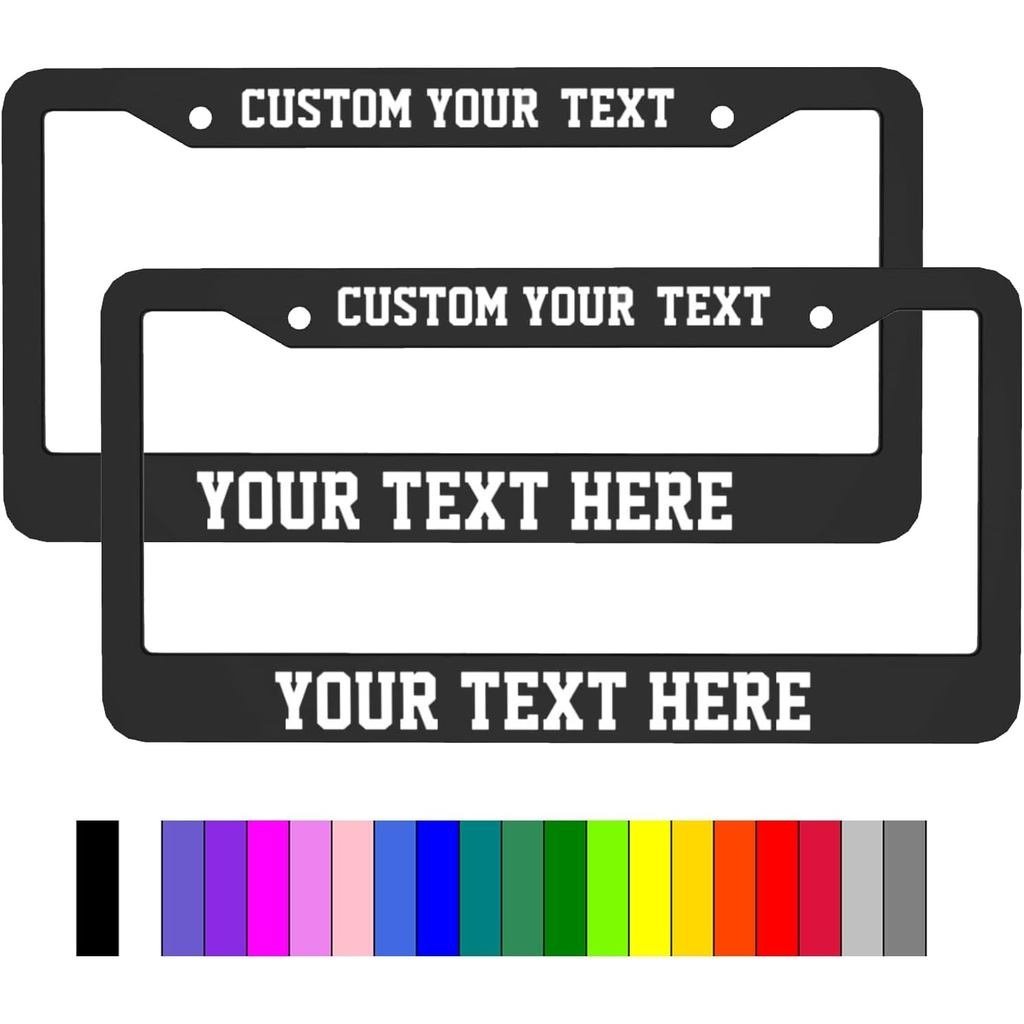 2 Pcs Custom License Plate Frames for Car,Personalized Customized License Plate Holder Car Tag Frame with Texts for Wome
