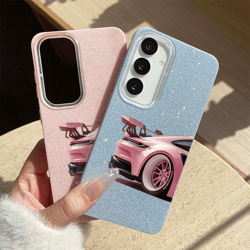Capa De Carro De Luxo Rosa Capinha Para Samsung Galaxy A16 S25 S26 A03 A05 A15 A17 A32 A34 A36 A56 S20 S21 S23 S34 Telef