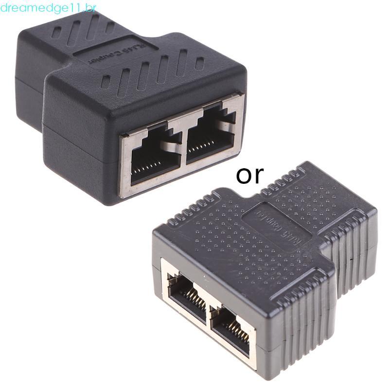 dreamedge11 Ethernet Splitter Coupler RJ45 Conector Adaptador 1 A 2 Maneiras Plug Para P
