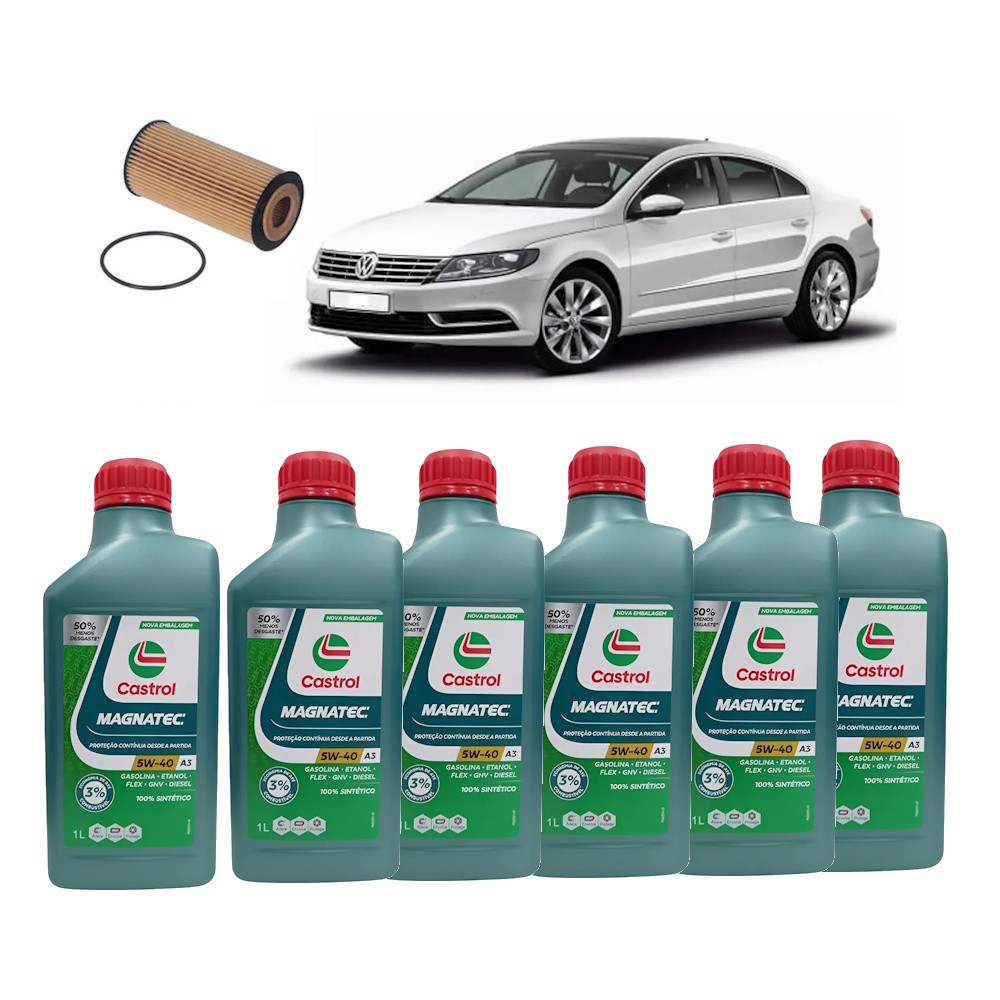 Passat Tsi 2.0 Troca Óleo Castrol 5w40 508 88 509 99 Pel680