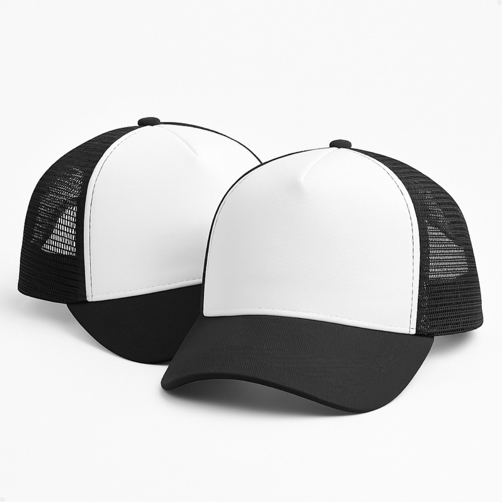 Boné Duas Cores Preto E Branco Sublimação Kit De 10 Trucker