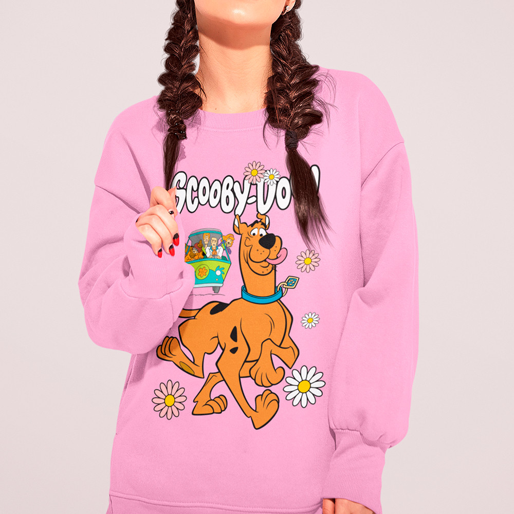 Moletom Feminino Casaco Sem Capuz Scooby Doo Maquina De Mistério Blusa De Frio Gola Careca Algodão