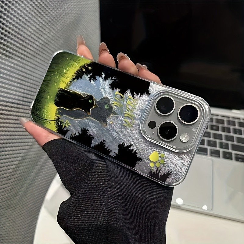Funda para teléfono móvil de Apple, Yusha, bosque solitario, gatofor iPhone  PRO PROMAX PLUS AIR 16E 17AIR X XS XR XSMAX