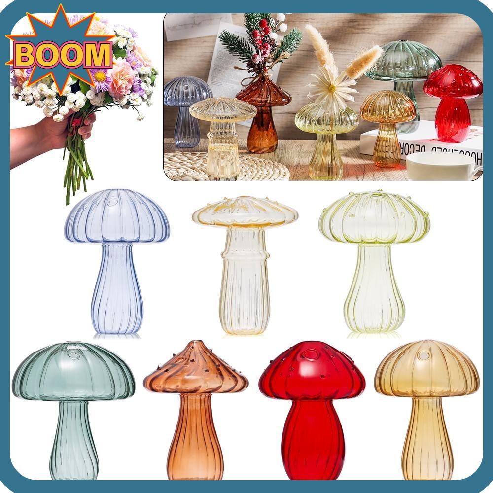 Garrafa De Flor BOOM , Vaso De Vidro De Cogumelo , Hidropônica Transparente Simples Para Decoração De Casa em Oferta na Shopee