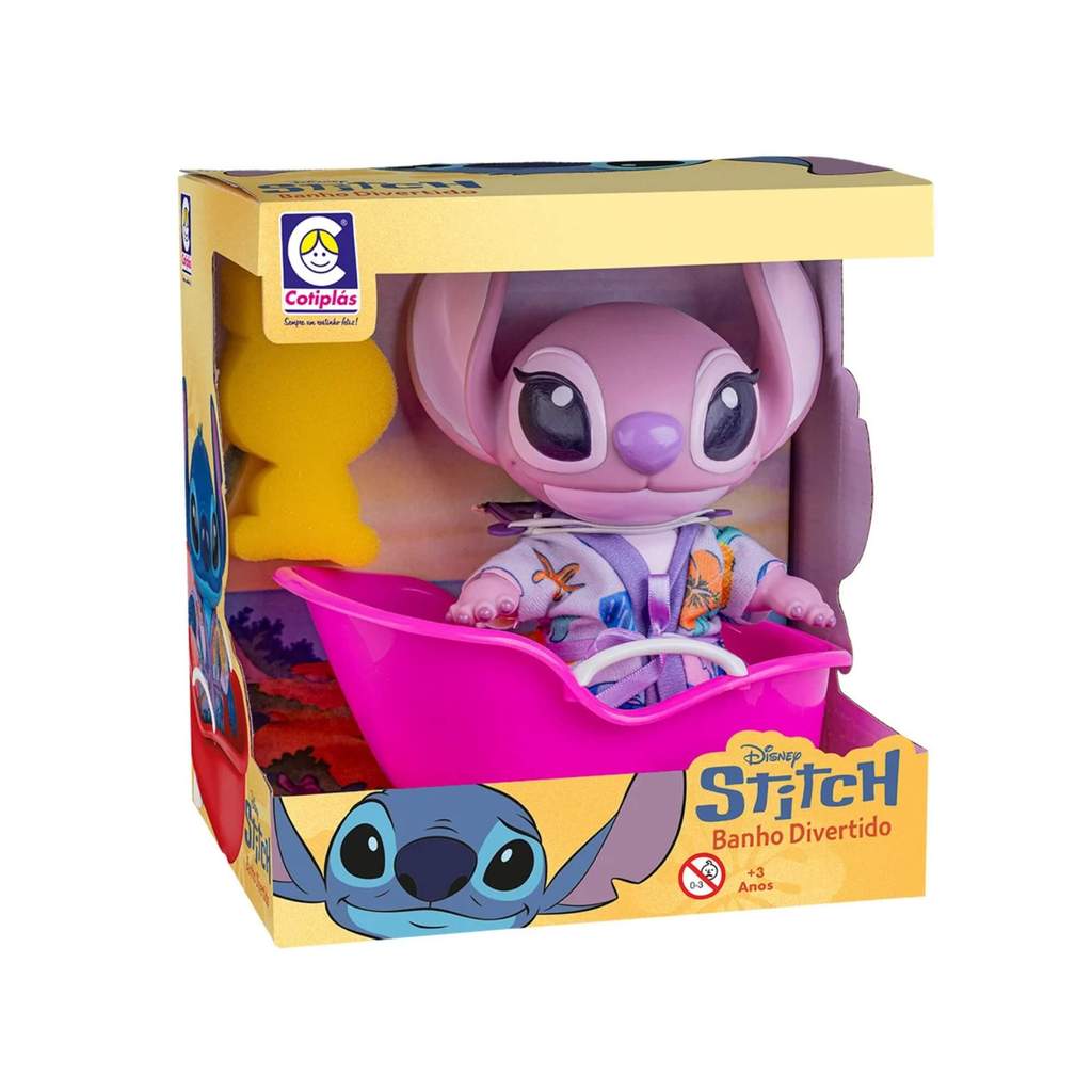 Brinquedo Stitch Angel Banho Divertido Disney Cotiplás - 2932 em Oferta na Shopee