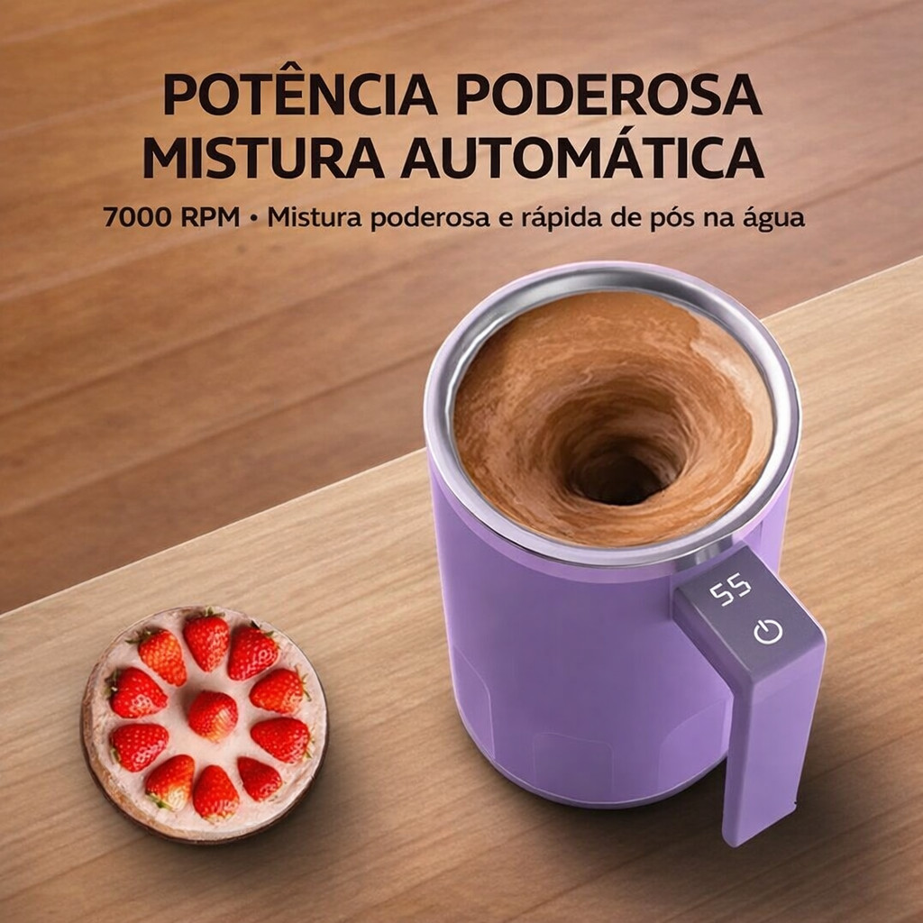 Copo Automático Misturador Touch | Caneca Elétrica Auto Mistura Magnética para Café, Leite, Chocolate e Whey em Oferta na Shopee