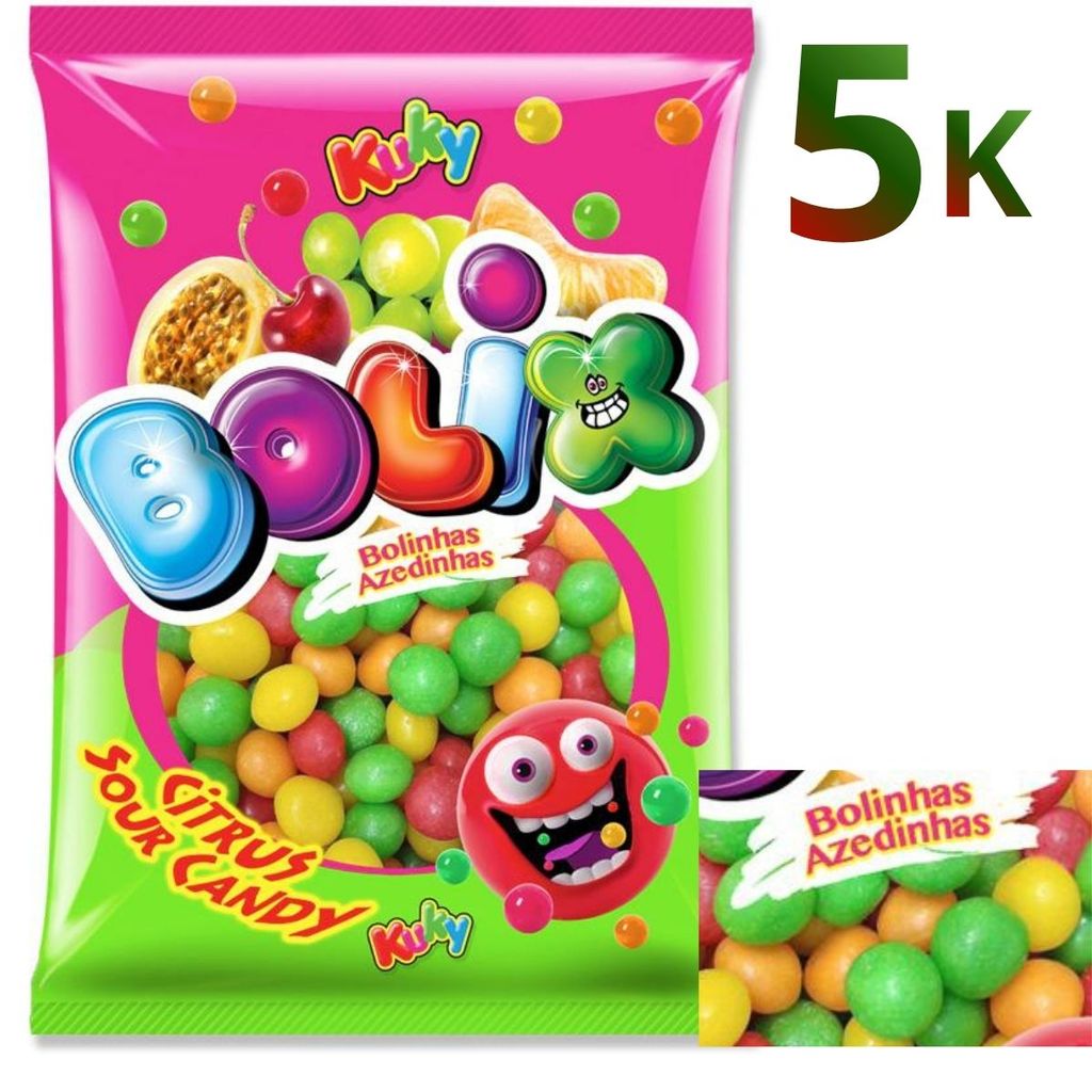 BALA GOMA BOLIX CITRICUS SORTIDO AZEDINHO  5K KUKY