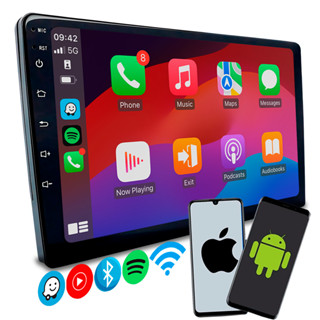 Multimídia 9 Polegadas Carplay Android Auto Sem Fio Com Espelhamento de Celular Gps Aplicativos e Entrada Câmera de Ré em Oferta na Shopee