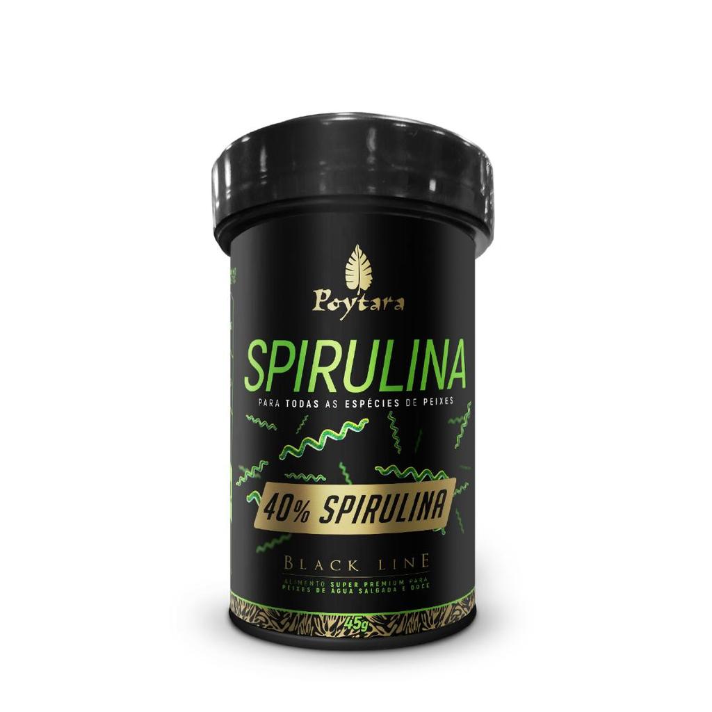 RACAO POYTARA  BLACK LINE SPIRULINA 40% PELLETS M  45G
