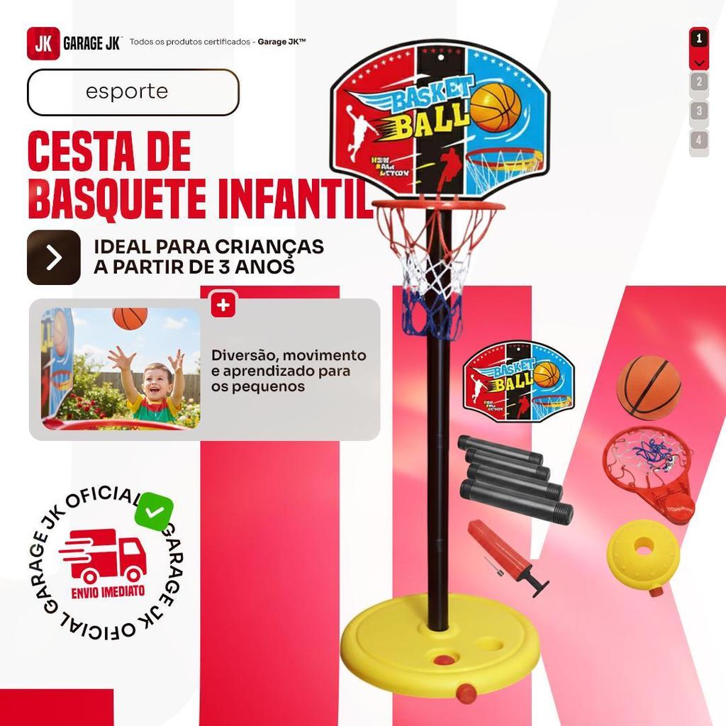 Cesta De Basquete Infantil Aro tabela jogo Bomba De Ar Rede Com Bomba e Bola, Kit Completo