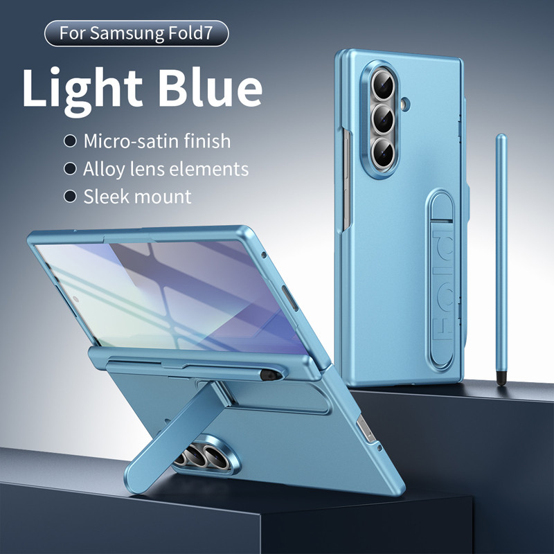 Para Samsung Galaxy Z Fold 7 6 5 4 Caso Duro PC Vidro Temperado Dobrável Suporte