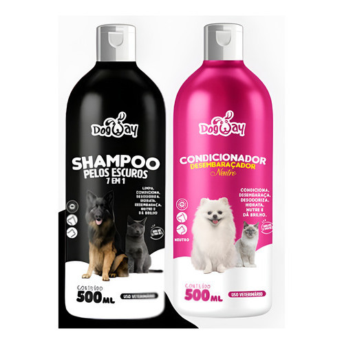 Kit Shampoo Escurecedor 500ml + Condicionador 500ml Dog Way