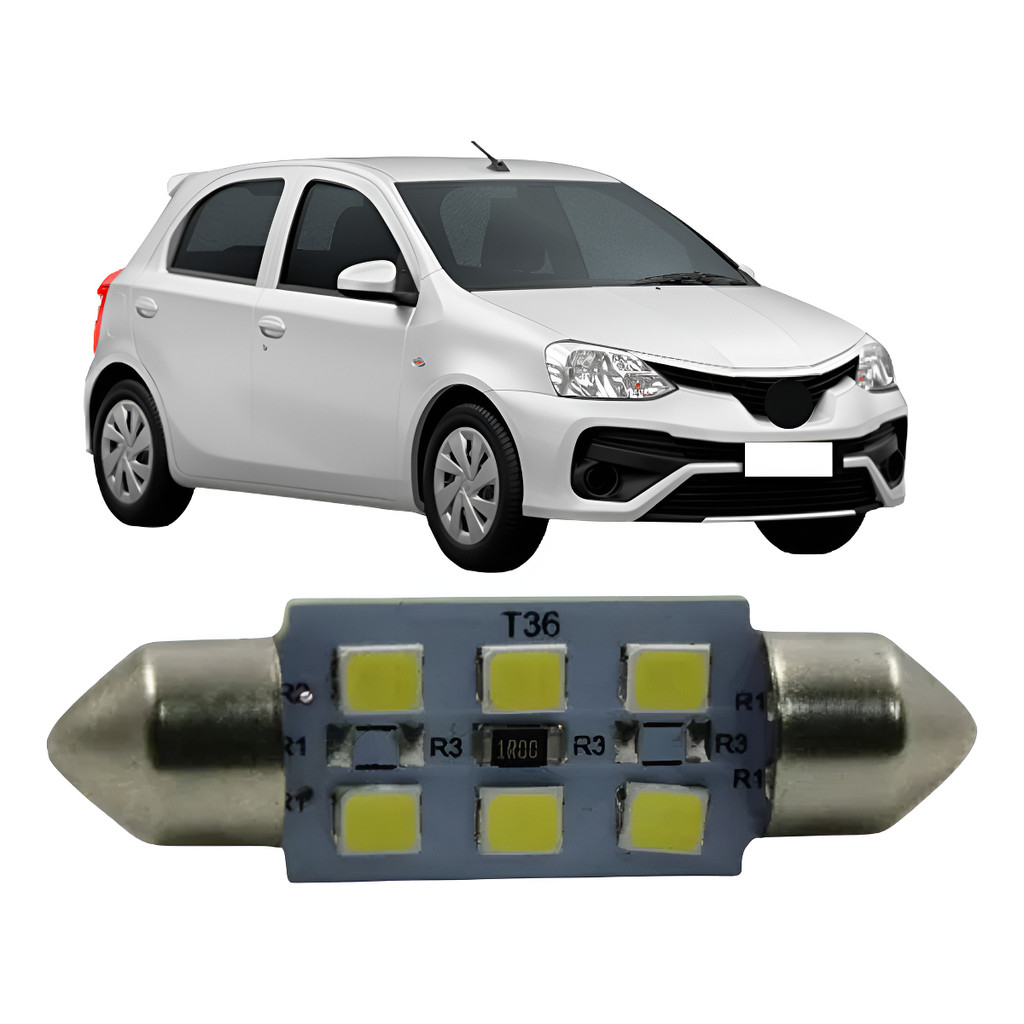 Lampada Led Torpedo Placa/teto/porta Luva Toyota Etios 17/21