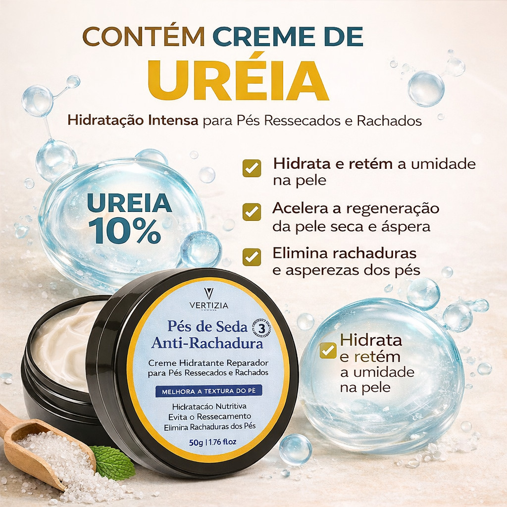 Creme Para Pedreiro Pés de Seda Anti-Rachaduras Calos Mãos Cotovelos Ressecados com Ureia Super Hidratante