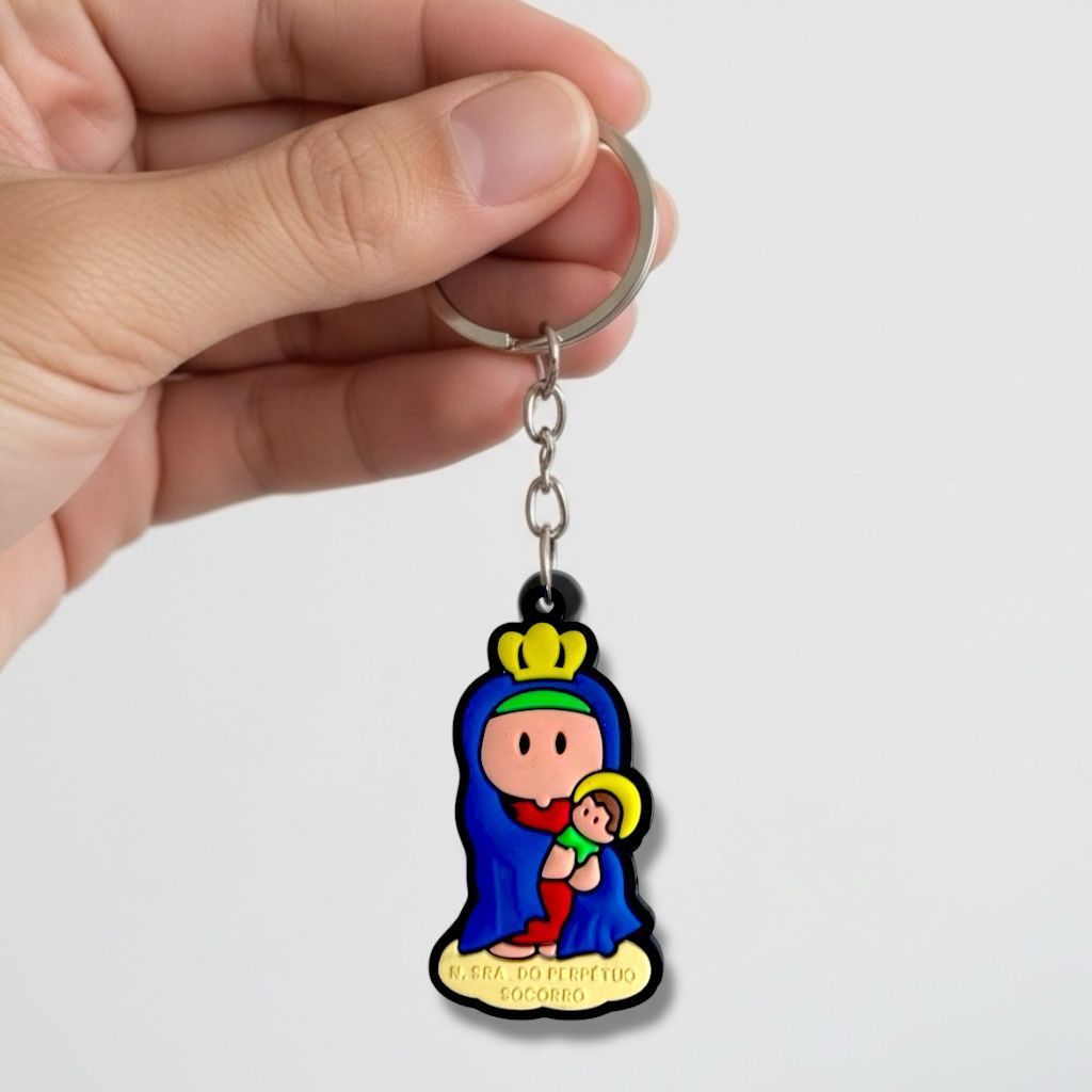 Chaveiro Emborrachado Nossa Senhora do Perpetuo Socorro