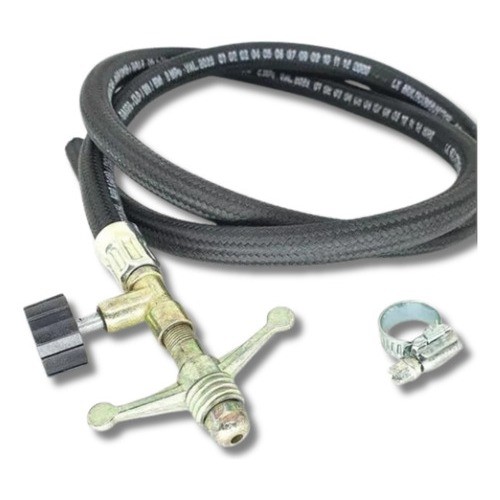 Kit Mangueira Registro Ligação Gás Completo Fogão Fogareiro Alta Pressão Com Mangueira