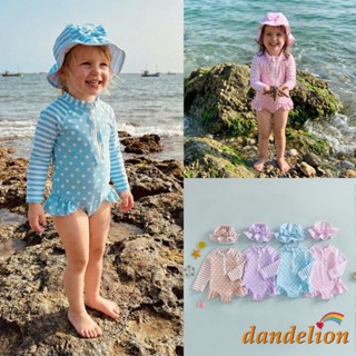 6M-4Y Criança Bebê Menina Rash Guard Maiô Bonito Moda Manga Longa Listrado Dot Macacão Com Chapéu 2 Pçs Roupa De Banho em Oferta na Shopee